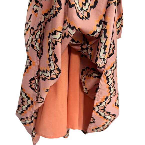 Collective Concepts Dusty Pink Chevron Tie-Waist Halter Dress Size L - Picture 5 of 9